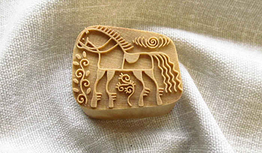 Арт. 623-1 Штамп для ткани «Мезенская роспись: конь» 